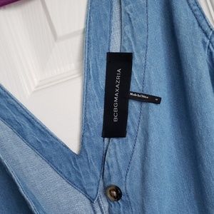BCBGMAXAZRIA Denim Sleeveless Jumpsuit